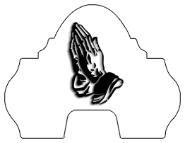 DARAY-L-516-BK-WT Black Praying Hands White